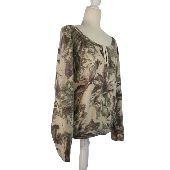 Small TWINSET Simona Barbieri Earth Tone Sweater Swoop Neck Angora Blend Ivory - Picture 4 of 6